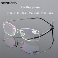 Unisex Titanium Alloy Screwless Rimless Reading glasses Women High Definition Anti Fatigue Ultralight Presbyopia Eyewear A862