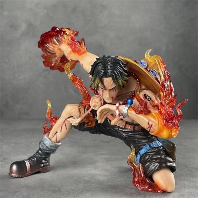 ZZOOI Anime Ace Figure One Piece Action Figurine The Top War Portgas D Ace Figure Flame Drifting 16cm PVC Collectible Model Toys Gifts