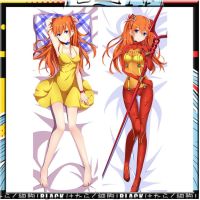 Anime Dakimakura Shikinami Asuka ปลอกหมอน Asuka Langley DIY หมอนอิงแบบกำหนดเอง