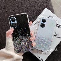 เคสสำหรับ OPPO Reno 10 Pro 5G Reno10 10Pro Reno10Pro ใส2023กลิตเตอร์ TPU นุ่มสีชมพูเคสโทรศัพท์เคสระยิบระยับโปร่งแสงกันกระแทก