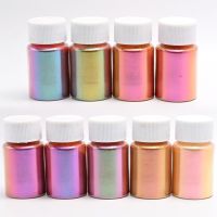 10g/ขวด Chameleon ผงเล็บ Chrome Pigment DIY อีพ็อกซี่เรซินแม่พิมพ์สีย้อมเล็บ Art Glitter ฝุ่นเล็บ DIY Mica ผงสี-Yeors