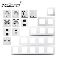 【NEW Popular89】 Wallpad แผง S6Brushed French PowerWallUSB Charger ข้อมูล CAT6โมดูลทีวี DIY รวมกัน