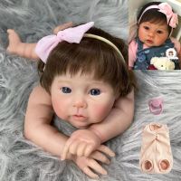 【YF】 20Inch Already Painted Reborn Doll Kit Raven With Rooted Hair and Cloth Body Unassembled Parts Toy