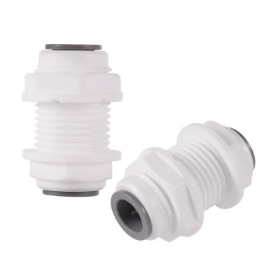 ；【‘； RO Water Fitting Straight Quick Connection 3/8 Inch Bulkhead Hose PE Pipe Connector Water Filter Reverse Osmosis Parts 1 Pc