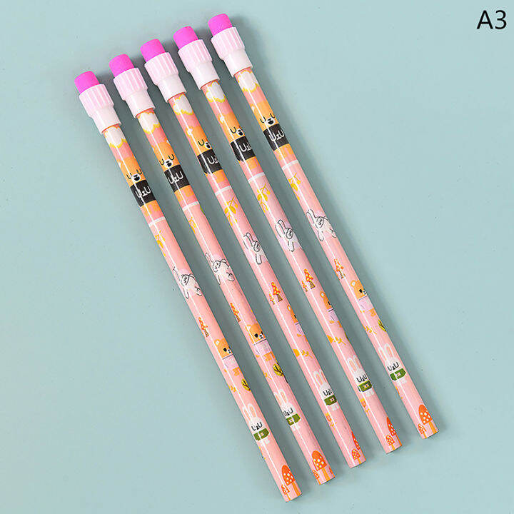 บาหลี5ชิ้นดินสอตะกั่วไม้-pensil-biasa-hb-ของขวัญสำหรับเด็กดินสอกับยางลบดินสอวาดเขียนเครื่องเขียนในการเขียนในห้องเรียน