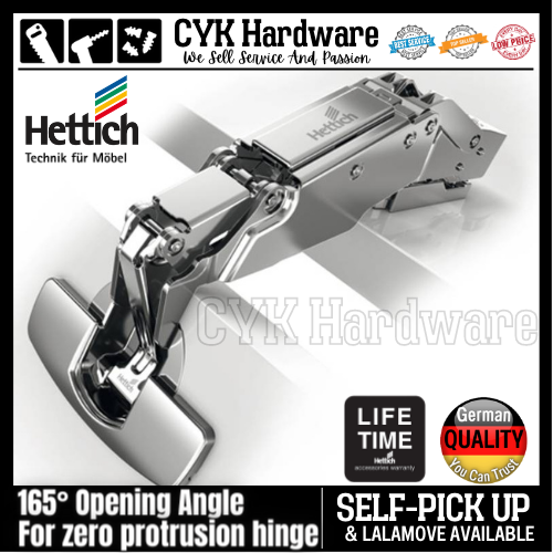 Hettich 165° Full Overlay Hydraulic Kitchen Furniture Soft Close Concealed Door Hinge