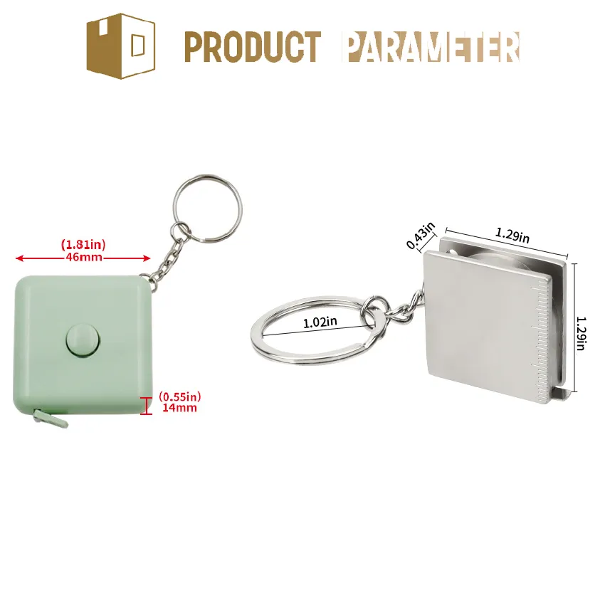 Portable Mini Metal Ruler 5cm Scale Key Pendant Keychain Measuring
