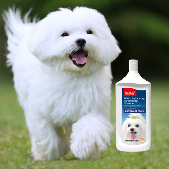แชมพูสุนัขสีขาว-sleeky-white-สลิคกี้-บำรุงขนและผิวหนัง-สำหรับสุนัขขนสีขาว-1000ml-1ขวด-sleeky-white-enhancing-dog-shampoo-1000ml-1-bottle