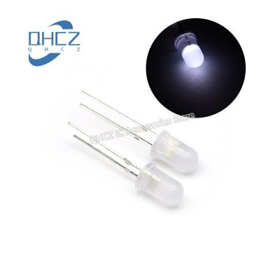 100pcs 5MM fog-like frosted white light LED lamp bead light-emitting diode super bright frosted astigmatism cube In Stock Electrical Circuitry Parts