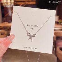 ? เครื่องประดับ In 2020 the new light niche luxury contracted bowknot clavicle chain necklace web celebrity fashion temperament with titanium steel