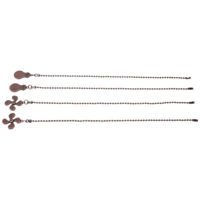 4Pcs Ceiling Fan Pull Chain Set,Bulb and Fan Pattern Pull Chain Extension Fan Pull Chain Pendant 12 Inch