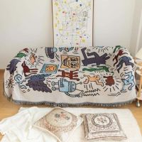 【CW】™❄◈  New Knitted Blanket Camping Shawl Sofa Cover Cushion