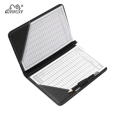 ：“{—— With Ball Marker Golf Scorecard Cover Leather Scorecard Holder Score Statistic Waterproof Soft Thick Umpire Lineup Card Holder