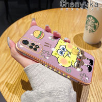 เคสโทรศัพท์ Chenyyyka Cai สำหรับ Xiaomi Redmi Note 11 S Note 11 5G Note 11T Note 11 SE Poco M4 Pro 5G ลายการ์ตูนน่ารักลวดลายสพันชบ็อบสแควร์แพนท์ใหม่กรอบสี่เหลี่ยมชุบซิลิก้าเจลนิ่มเคสมือถือฝาครอบป้องกันกันกระแทก