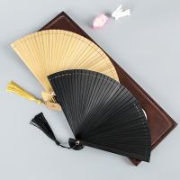 Classical Chinese Style Bamboo Fan Portable Folding Hand Fan Dancing Performance Decor Tassel Vintage Fan Art Craft