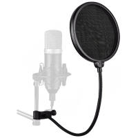 Pop Filter -By Muzic craft แผ่นกันลม, กันน้ำลาย สำหรับไมโครโฟน ทำจากไนล่อนอย่างดี, ส่วนขาปรับแต่งได้ตามต้องการ, มีตัวยึดขาไมค์ได้ทุกขนาด Pop filter