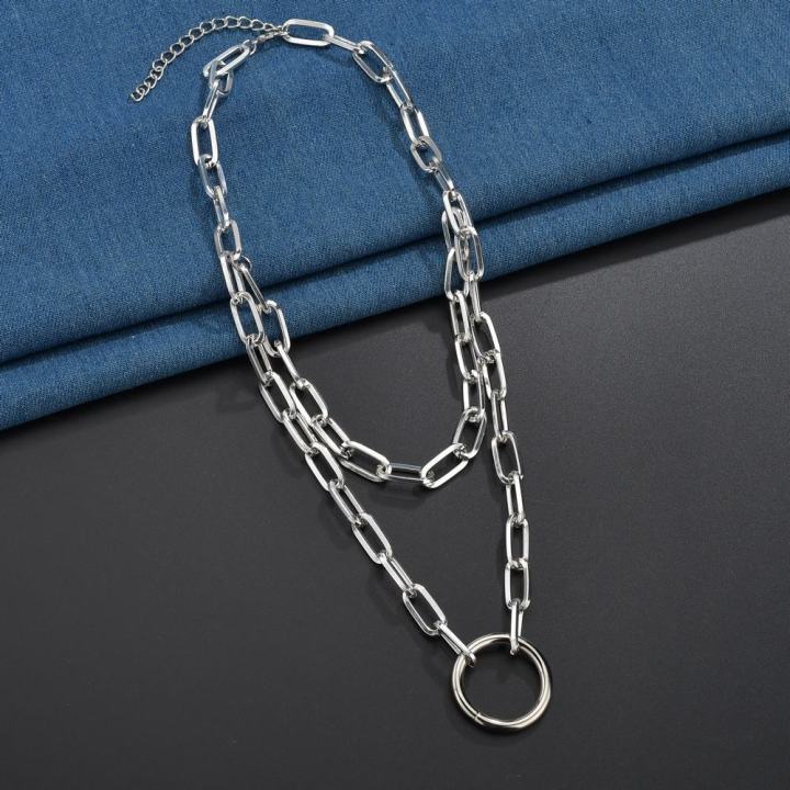 cw-stainless-steel-double-layer-round-necklace-punk-link-chain-circle-pendant-necklace-hip-hop-women-men-fashion-gothic-jewelry