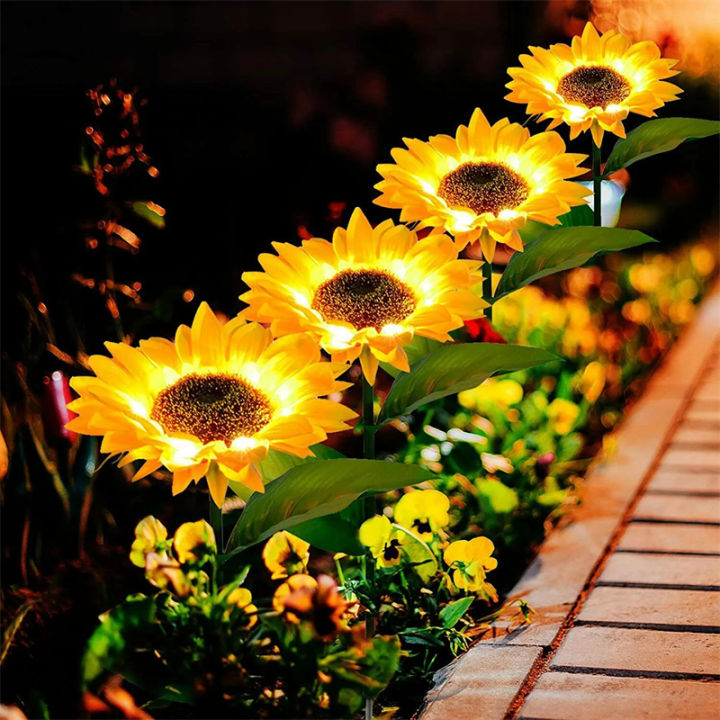 waterproof-flowers-led-lighting-pathway-backyard-sunflowers-outdoor-solar-lights