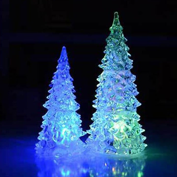 สงสัย-โคมไฟตั้งโต๊ะต้นคริสต์มาสอะคริลิคมาพร้อมกับแบตเตอรี่3ปุ่มของตกแต่งห้องเด็กปาร์ตี้วันหยุดโปร่งแสง7-5ซม-ไฟฉายกลางคืนขนาดเล็ก-led-สีสันสดใส