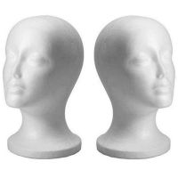 Female White Deflection Head Polystyrene Styrofoam Foam Head Model Stand Wig Hair Hat Headset Mannequin Head Display Stand Rack