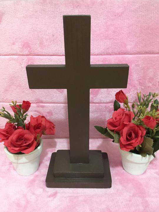 CRUCIFIX WOODEN CROSS STAND Lazada PH