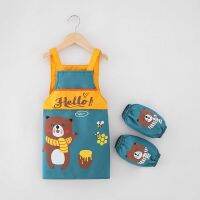 [COD] Childrens Apron Set Painting and Clothes Dining Bibs Slings Overcoats Sleeves