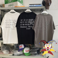 ใหม่ MM6 Margiela โลโก้เสื้อยืดผู้ชายผู้หญิง1:1ที่มีคุณภาพที่ดีที่สุด O Versize ตัวอักษรและตัวเลขพิมพ์แขนสั้นเสื้อยืดยอดประเดิม