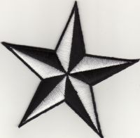 iron on patch Embroidery Nautic Star compass 9x7 cm เข็มทิศ ดาวทะเล ตัวรีด เย็บติดผ้าประเทศไทย โลโก้ปัก มีกาวสำหรับรีด ตกแต่งเสื้อผ้า