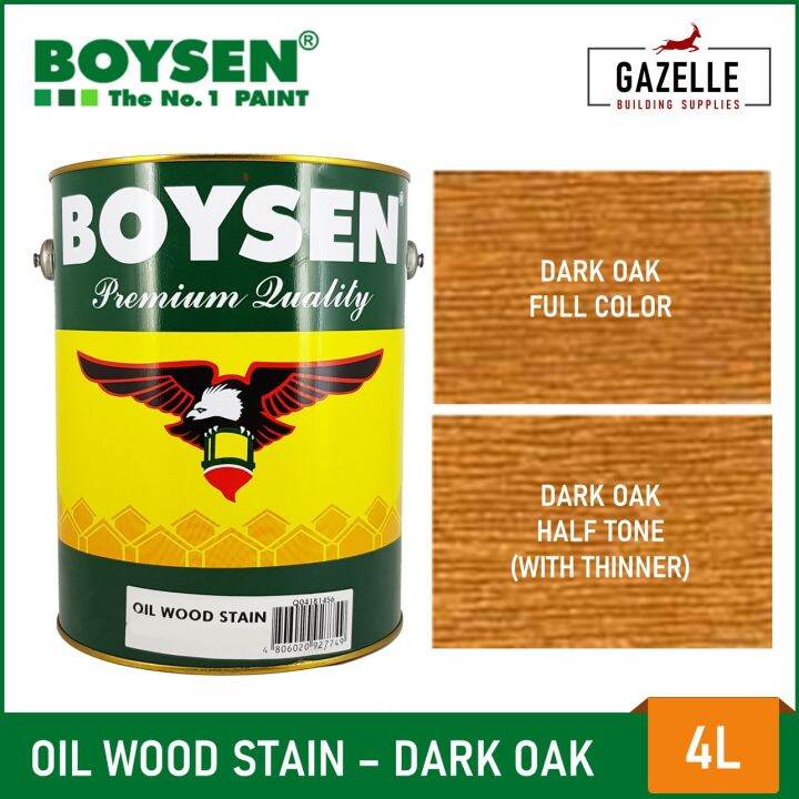 Boysen Oil Wood Stain Dark Oak 4L (For Interior Wood) Lazada PH
