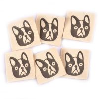 50pcs Handmade Clothing Tags Beige Woven Cartoon Dog Labels For Clothes Washable Garment Tag Shoes Bags 30x30mm C2170 Stickers Labels