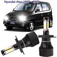 1คู่4 LED ด้านข้างไฟหน้ารถ8000LM Auto ไฟหน้ารถมอเตอร์ไซค์แบบ LED H4สำหรับ Hyundai Atoz 1997-2007อุปกรณ์เสริม