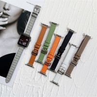 ▣☋♕ Thin Leather Strap For Apple Watch Band 41MM 45MM 42 38 40 44 MM For iWatch Series 8 7 6 SE 5 4 3 2 Women Slim Bracelet Correa