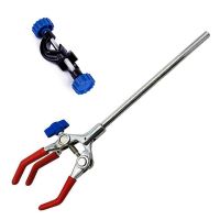 Lab Clamp 3 Finger Adjust Jaw with Scientific Extension Adjustable Black Laboratory Stand Clip