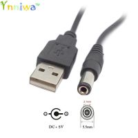 USB 2.0 A Type Male To DC5.5mm*2.1mm USD to DC5.5 Power Plug Barrel Connector 5V Cable 12 Copper core 80cm length Cables