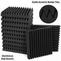 ✳№ 12/24Pcs 30x30x5cm Acoustic Foam Panels Studio Wedge Tiles Soundproof Wall Pads Sound Insulation Absorbing Treatment with Tapes