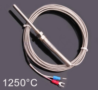 เทอร์โมคัปเปิล สาย เครื่องวัดอุณหภูมิ 1250องศา 3m Cable Stainless Steel 50mm Probe K type Sensors High Temperature Thermocouple