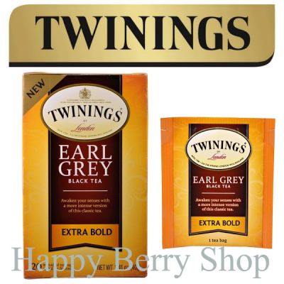 ⭐ Twinings ⭐Earl Grey Extra Bold🍵 ชาทไวนิงส์ เอิร์ลเกรย์เข้มพิเศษ แบบกล่อง 20 ซอง ชาอังกฤษนำเข้า