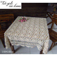 Handmade Crochet Square Tablecloth Sofa Towel Cotton Woven Hollow Retro Universal Cover Towels DIY Table Mats 50-140cm