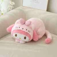 Sanrio Kawaii Kuromi My Melody Cinnamoroll ตุ๊กตาตุ๊กตาหนานุ่มปกผ้าขนหนูกระดาษตุ๊กตานิ่มลายการ์ตูนยัดนุ่นตุ๊กตาหมอนเด็ก