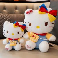 Sanrio กระเป๋าเป้สะพายหลังลาย Hello Kitty,หมอนตุ๊กตาหนานุ่มตุ๊กตายัดนุ่นน่ารักของเล่นอะนิเมะสำหรับเด็กของขวัญวันเกิดเด็กหญิง