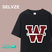 SELVZE เสื้อโอเวอร์ซิสแขนสั้นสำหรับผู้หญิง,เสื้อลำลองแขนสั้นลายไม้เบสบอลตัวอักษรสไตล์เกาหลี