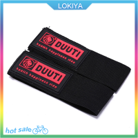 LOKIYA 2pcs จักรยานสะท้อนแสงข้อเท้าขาเทปแถบขี่จักรยานกางเกงกางเกงคลิปสายคล้อง