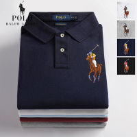 4 Colors Ready Stock Original Ralph 2022LaurenˉHigh-End Lapel Polo Shirt Mens Short-Sleeve Polo New T-Shirt Embroidery Large Horse Color Business Casual Large Size Pauls Polo Shirt Mens Polo Shirt Plus Size