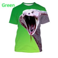 2023 newHot Sale New Fashion Snake 3D Printing T-Shirt Novelty Dangerous Animal Casual Unisex Short Sleeve Crewneck Top