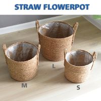 S/M/L Straw Flower Pot Seagrass Woven Storage Wicker Basket Flower Plant Straw Pots porch Garden Storage Home Decor