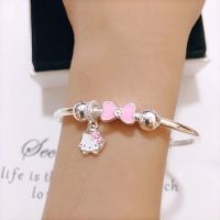 Silver Hong Kong is to have a silver bow hanging kt cat big child cuhk childrens fine bracelet s999 female pupils