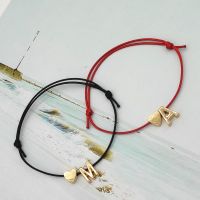 New Fashion Letter Name Necklace Black Red Color Lucky Rope Bracelet Love Heart Statement Trendy Bracelet Wholesale 【hot】rfagyz