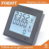 Foriot  เครื่องวัดแรงดัน0-20A AC80-300V,อุปกรณ์ไฟฟ้า110V 220V โวลต์มิเตอร์ LCD จอแสดงผลดิจิตอล