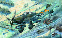 * เป่าแตร03218 132 Junkers Ju 87G-2 Stunka Plane Model Kit