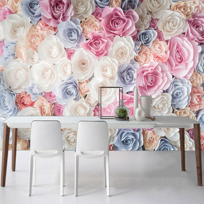 [hot]Photo Wallpaper Modern Romantic Pink Flower Sea Mural Living Room Bedroom Wedding House Backdrop Wall Home Decor Wall Paper 3D